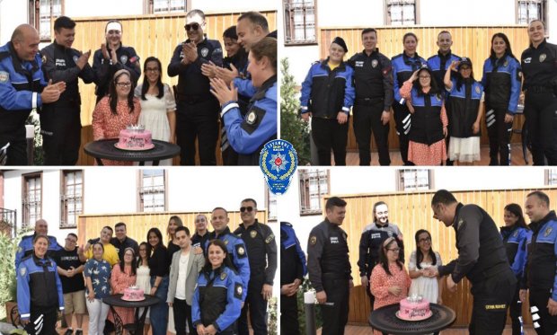 Doğum gününde kalpleri ısıtan polis sürprizi….