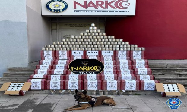 Adana'da 825 kilo eroin ele geçirildi… 