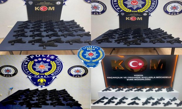 Konya polisinden silah kaçakçılarına darbe: çok sayıda silah ve parça ele geçirildi….