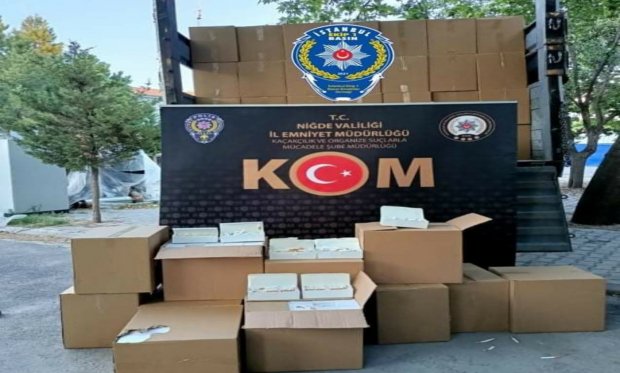 Niğde'de 20 bin paket gümrük kaçağı sigara ele geçirildi...