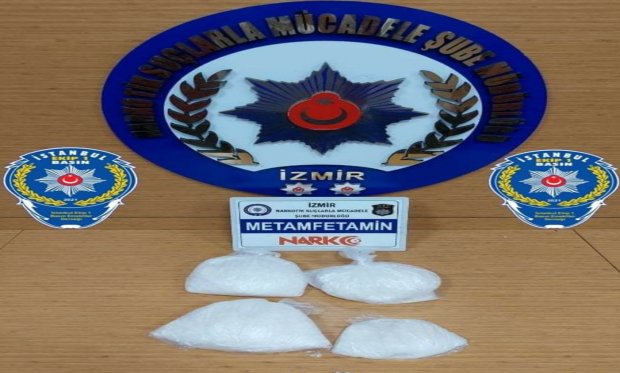 İzmir'de 1 kilo 530 gram metamfetamin ele geçirildi...