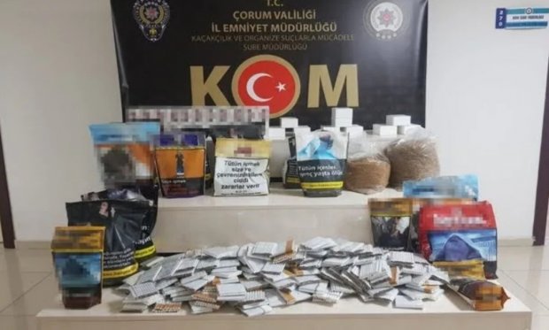 Çorum polisi'nden kaçak makaron operasyonu...