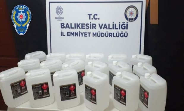 Balıkesir'de 90 litre etil alkol ele geçirildi...