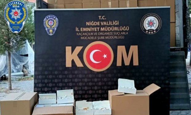 Niğde'de 1,5 milyon boş makaron ele geçirildi...