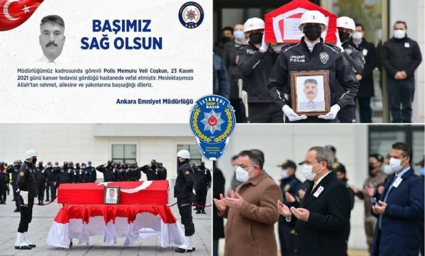 Ankara Emniyeti'nde Polis Memuru Veli Çoşkun için cenaze töreni düzenlendi...