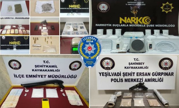 Gaziantep'te uyuşturucu operasyonlarında 29 kişi tutuklandı...