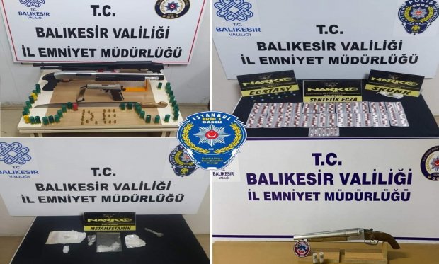 Balıkesir'de polisten asayiş ve uyuşturucu operasyonu 58 kişi tutuklandı...