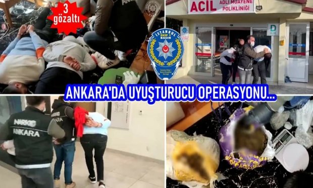 Ankara'da uyuşturucu operasyonu: 3 gözaltı...