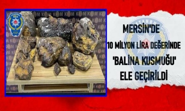 Mersin'de 10 milyon lira değerinde 'balina kusmuğu' ele geçirildi...