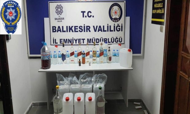 Balıkesir'de Sahte içki ele geçirildi...