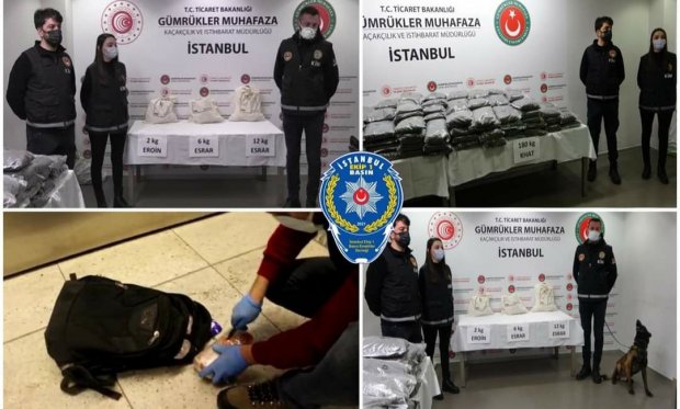 Sabiha Gökçen Havalimanı'nda 200 kilogram uyuşturucu yakaladı...