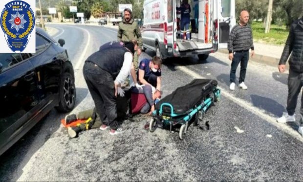 Aydın Kuşadası'nda trafik kazası Polis memuru ağır yaralandı...