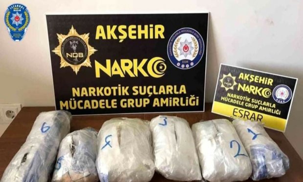 Konya'da 3 kilo 130 gram esrar ele geçirildi...