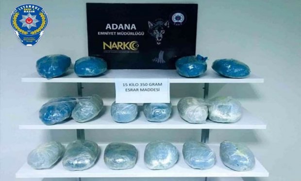 Adana'da 15 kilo esrar ele geçirildi...