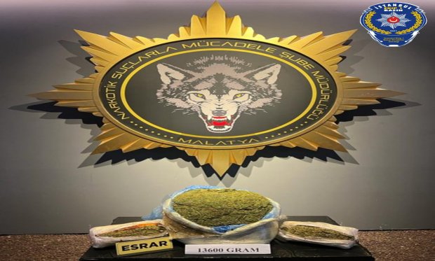 Malatya'da 13 kilo 600 gram esrar ele geçirildi...