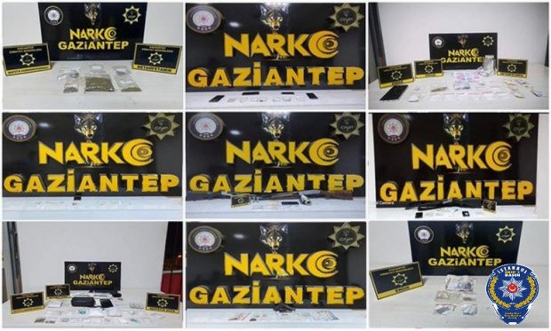 Gaziantep'te narkotik operasyonlarında 37 şüpheli tutuklandı...