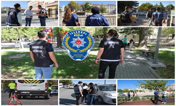 Konya'da polis ekipleri güvenli eğitim denetimi yaptı...