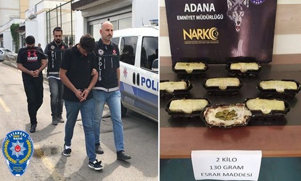 Adana'da 2 kilo 130 gram esrar ele geçirildi...