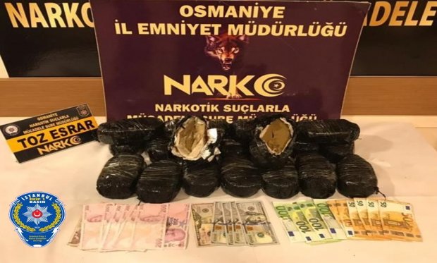 Osmaniye'de 12 kilo 350 gram esrar ele geçirildi...