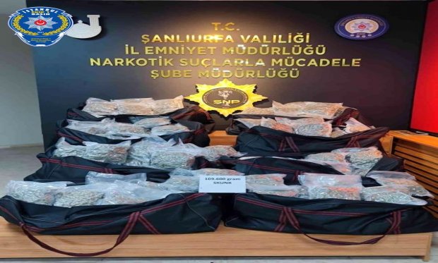 Şanlıurfa'da 109 kilo uyuşturucu ele geçirildi...