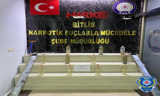 Bitlis’te 16 kilo 700 gram sıvı metamfetamin ele geçirildi...