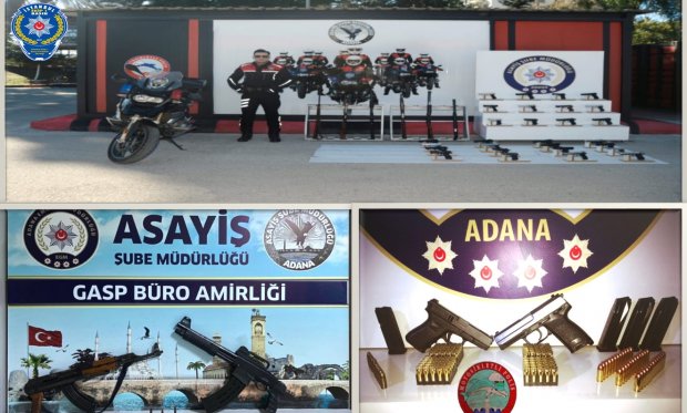 Adana'da Asayiş Uygulamalarda 72 Ruhsatsız Silah Ele Geçirildi...