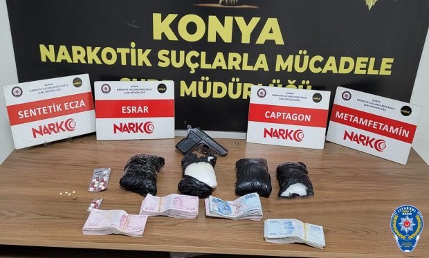 Konya polisinden uyuşturucu operasyonu...