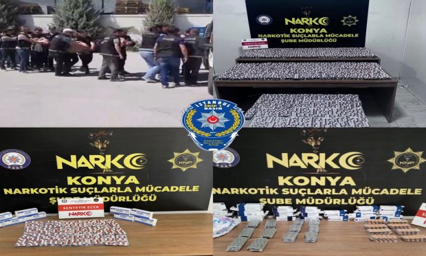 Konya’da Narkotik polisinden zehir tacirlerine büyük darbe...