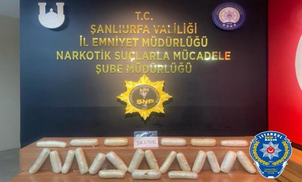 Şanlıurfa'da 10 kilo 450 gram skunk ele geçirildi...