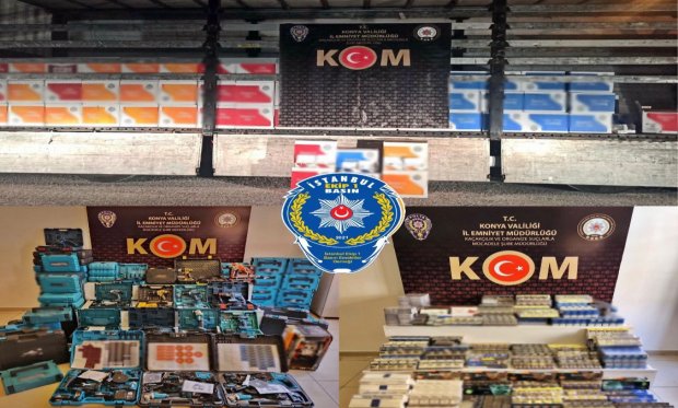 Konya polisinden Kaçakçılık operasyonu: 3 gözaltı...