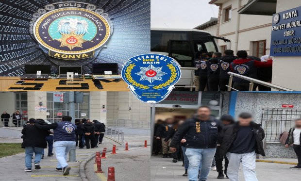 Konya merkezli 10 ilde siper polisten dolandırıcılara operasyon:15 kişi tutuklandı...