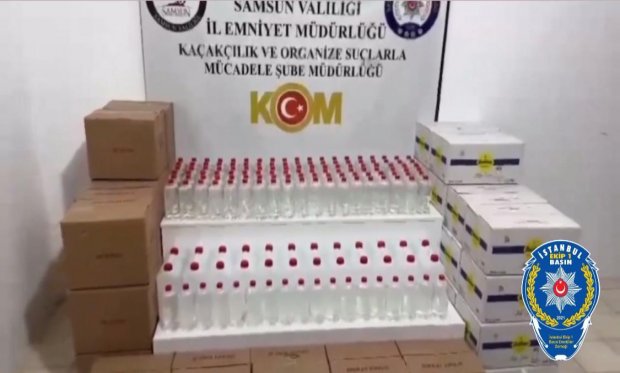 Samsun’da 1 ton 56 litre etil alkol ele geçirildi...