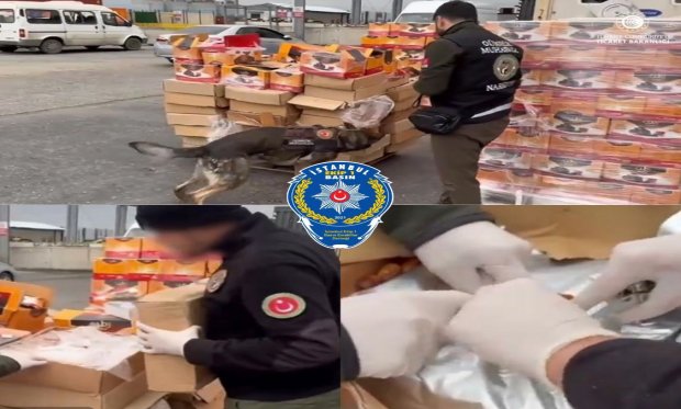 Hurma kolilerinden 22,5 kilogram uyuşturucu çıktı...