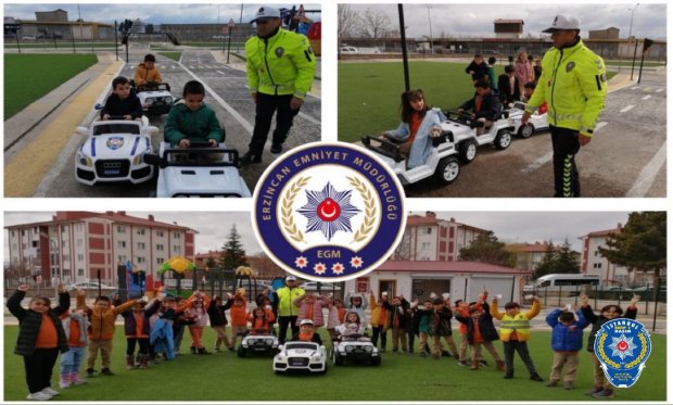 Erzincan Emniyet Müdürlüğü'nden Minik Şoförlere Özel Trafik Eğitim Parkuru...