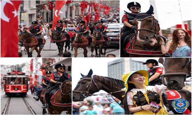 İstanbul'da görev yapan atlı polisler yerli ve yabancı turistlerin gözdesi oldu…