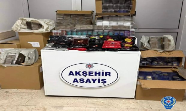 Konya’da Gümrük kaçağı sigara ve tütün ele geçirildi..