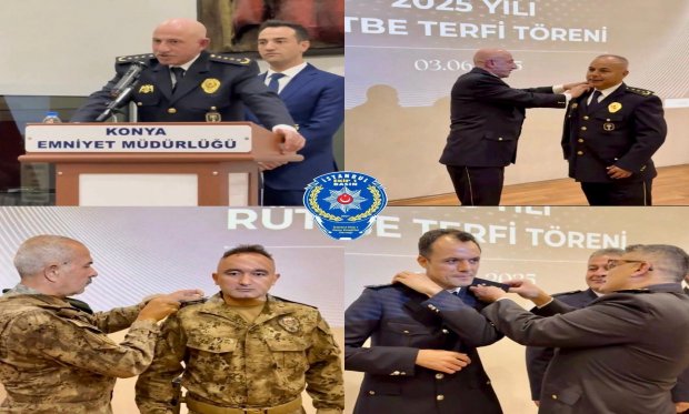 Konya İl Emniyet Müdürlüğü 2025 yılı rütbe terfi töreni düzenlendi…